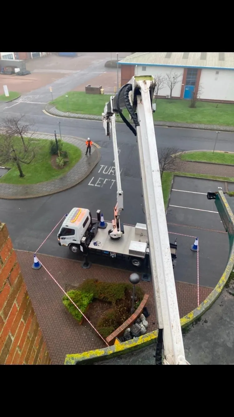 WP Roofing emergency call-out — cherry picker access in Cumbria